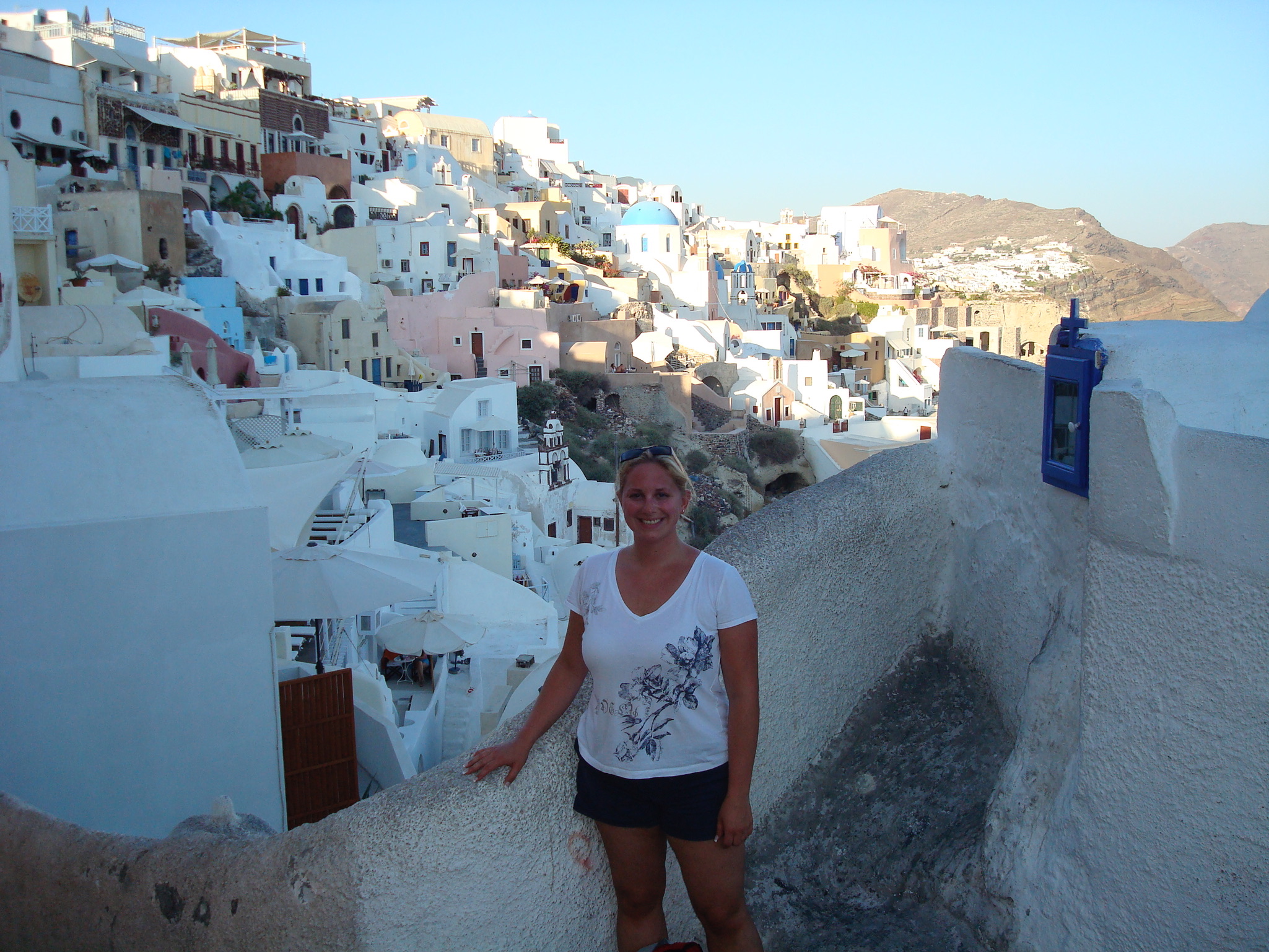 Laura on Santorini in the Greek Islands