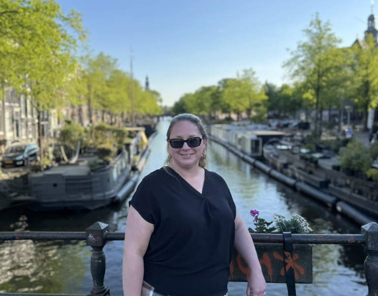 Laura on a bridge over the Kaisergratch Canal